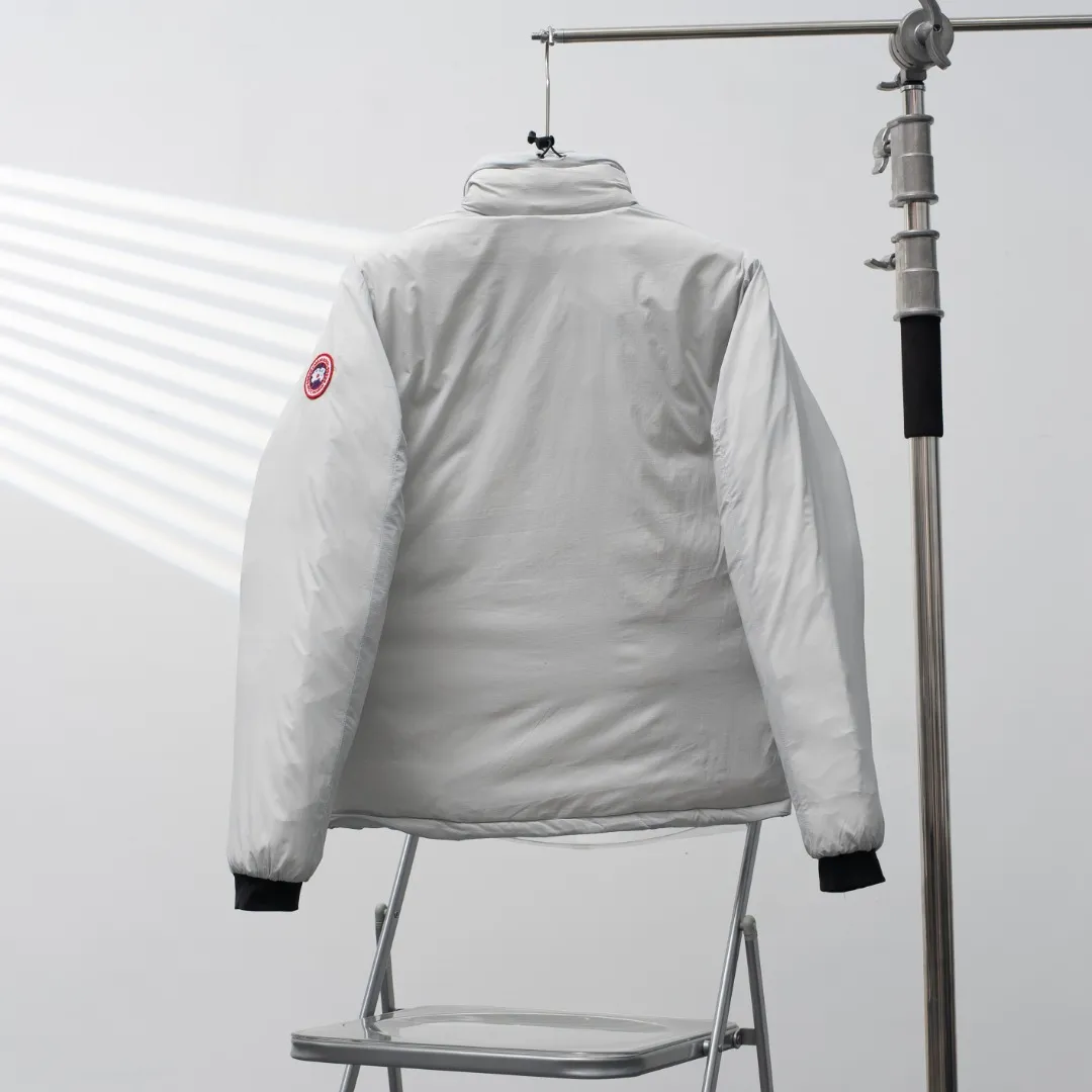 P880 CANADA GOOSE丨Canada Goose 5079 single zipper sleeve logo stand collar down jacket color: gray and white size: S-XXL
